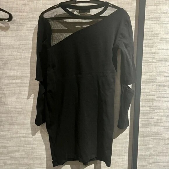 Gasoline Mesh Panel Cutout Elbow Mini Dress - Picture 3 of 9